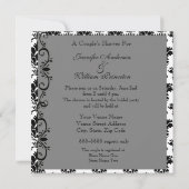Black and White Chandelier Couple's Shower Invite Kaart (Achterkant)