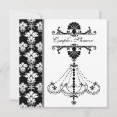 Black and White Chandelier Couple's Shower Invite Kaart (Voorkant)