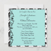 Black and White Chandelier Couple's Shower Invite Kaart (Achterkant)