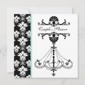 Black and White Chandelier Couple's Shower Invite Kaart (Voorkant)