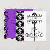 Black and White Chandelier Couple's Shower Invite Kaart (Voorkant / Achterkant)