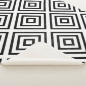 Black and white checked digital wallpaper sherpa deken (3/4)