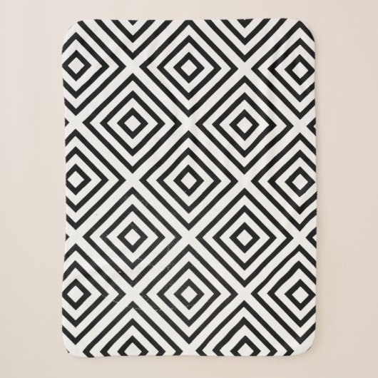 Black and white checked digital wallpaper sherpa deken (Voorkant)
