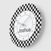 Black and White Checker Flag Grote Klok (Hoek)