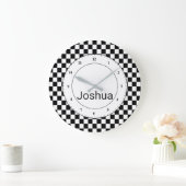 Black and White Checker Flag Grote Klok (Huis)