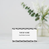 Black and White Checker Pattern Dog Walker Groomer Visitekaartje (Staand voorkant)