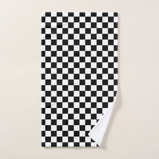 Black and white checkerboard pattern  bad handdoek (Handdoek)