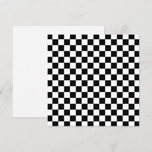 Black and white checkerboard pattern  bedankkaart (Voorkant / Achterkant)