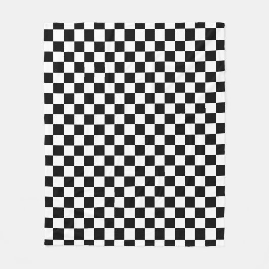 Black and white checkerboard pattern  fleece deken (Voorkant)