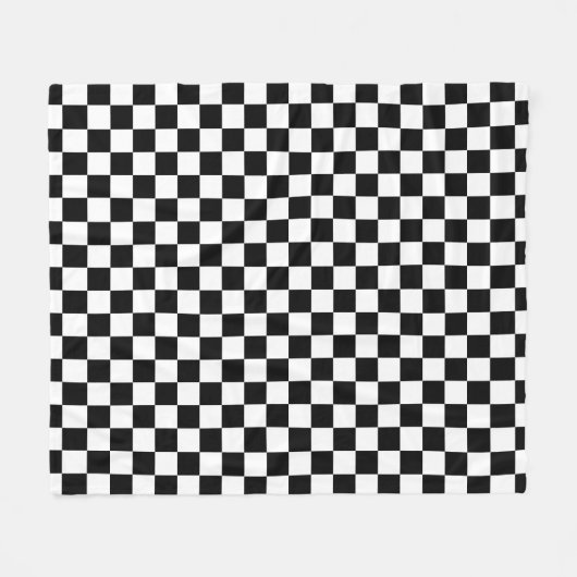 Black and white checkerboard pattern fleece deken (Voorkant (Horizontaal))