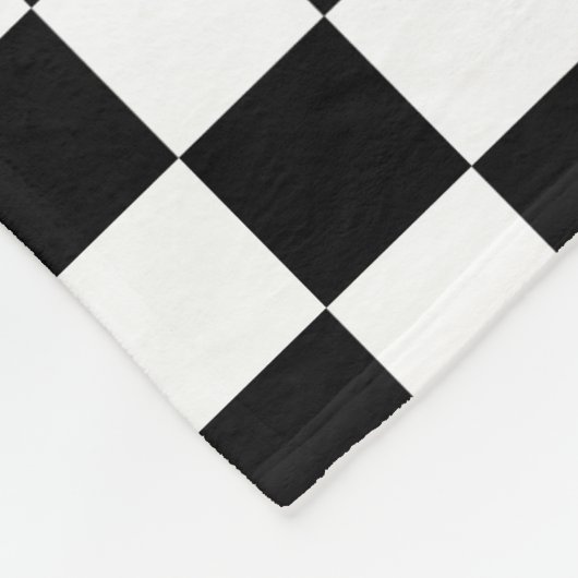 Black and white checkerboard pattern  fleece deken (Hoek)