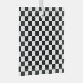 Black and white checkerboard pattern  glas ornament (Voorkant Rechts)