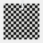 Black and white checkerboard pattern  glas ornament (Achterkant)