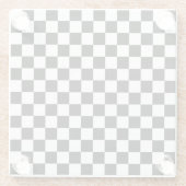 Black and white checkerboard pattern  glazen onderzetter (Achterkant)