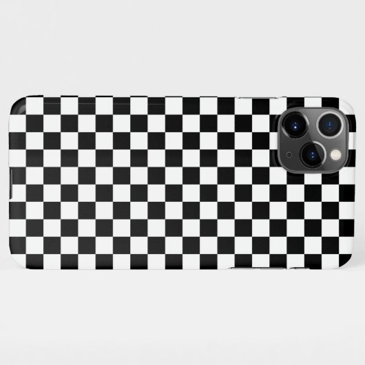 Black and white checkerboard pattern  iPhone hoesje (Achterkant horizontaal)
