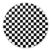 Black and white checkerboard pattern  keramische knop (Voorkant)
