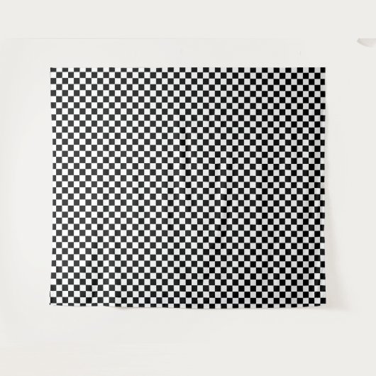 Black and white checkerboard pattern  wandkleed (Voorkant (horizontaal))