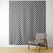 Black and white checkerboard pattern  wandkleed (In situ)