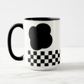 Black and White Checkerboard Two-Tone Mug Mok (Links)