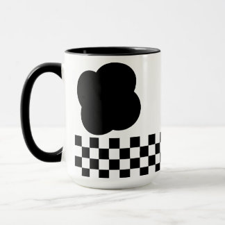 Black and White Checkerboard Two-Tone Mug Mok