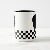 Black and White Checkerboard Two-Tone Mug Mok (Midden)