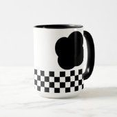Black and White Checkerboard Two-Tone Mug Mok (Voorkant rechts)