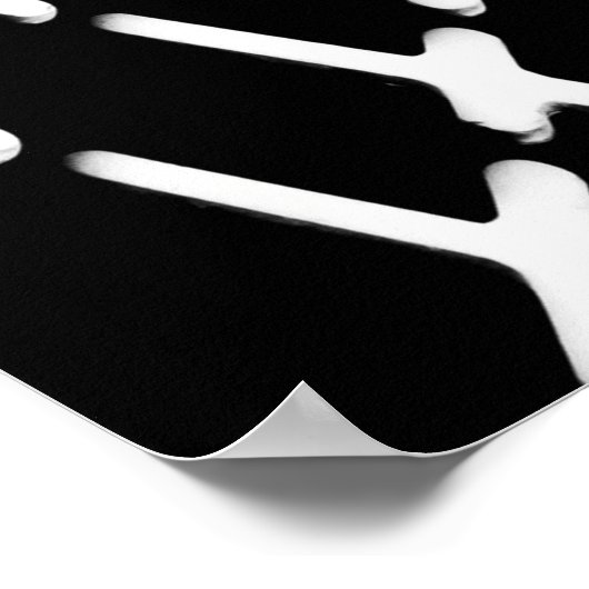 Black and white checkered illustration poster (Hoek)