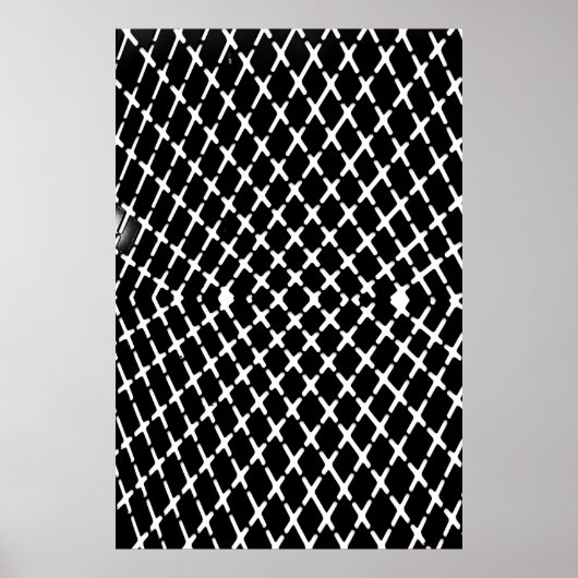 Black and white checkered illustration poster (Voorkant)