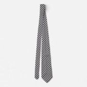 Black and White Checkered Neck Tie Stropdas (Achterkant)