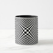 Black and White Checkered Op Art Mok (Midden)