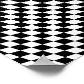 Black and White Checkered Op Art Poster (Hoek)