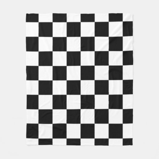 Black and White Checkered Square Pattern Fleece Deken (Voorkant)