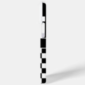 Black and White Checkered Striped Personalized Case-Mate iPhone Case (Achterkant / Links)