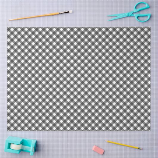 Black and White Checkered Tissue Paper Tissuepapier (Craft)