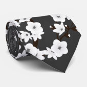 Black and White Cherry Blossom Stropdas (Opgerold)