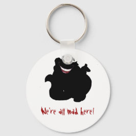 Black and White Cheshire Cat Mad Sleutelhanger
