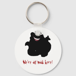 Black and White Cheshire Cat Mad Sleutelhanger