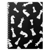 Black and White Chess Piece Pattern Notitieboek (Voorkant)