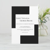Black and White Chess Theme Simple Modern Weddensc Kaart (Staand voorkant)