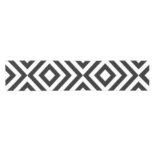 Black and White Chevrons Table Runner Korte Tafelloper (Horizontaal)