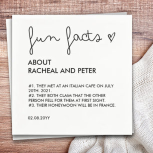 Black and White Chic Modern Fact Wedding Funny Servet