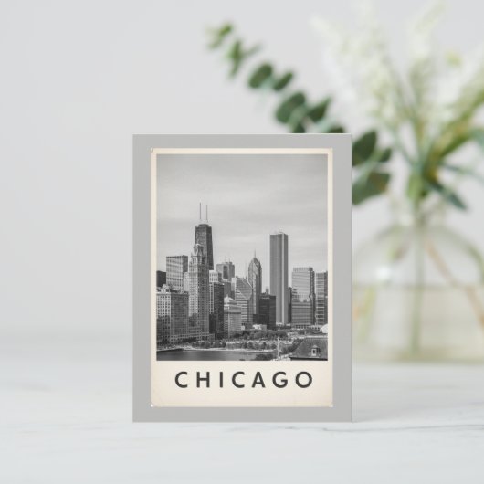 black and white chicago briefkaart (Staand voorkant)