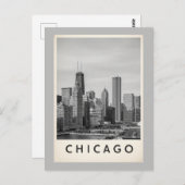 black and white chicago briefkaart (Voorkant / Achterkant)