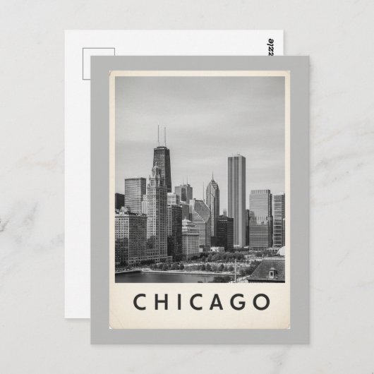 black and white chicago briefkaart (Voorkant / Achterkant)