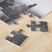 Black and White Chicago Skyline Legpuzzel (Zijkant)