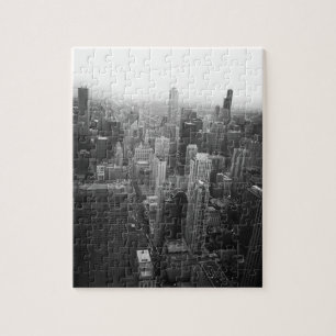Black and White Chicago Skyline Legpuzzel