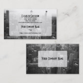 Black and White Chicago Skyline Visitekaartje (Voorkant / Achterkant)