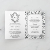 Black and White Chinoiserie Crest QR Code Wedding (Binnen)