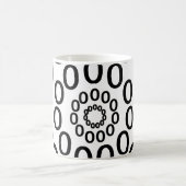 Black and White Circles Geometric Koffiemok (Center)