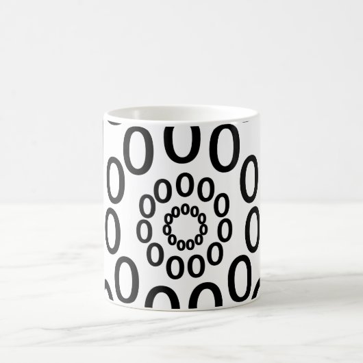 Black and White Circles Geometric Koffiemok (Center)